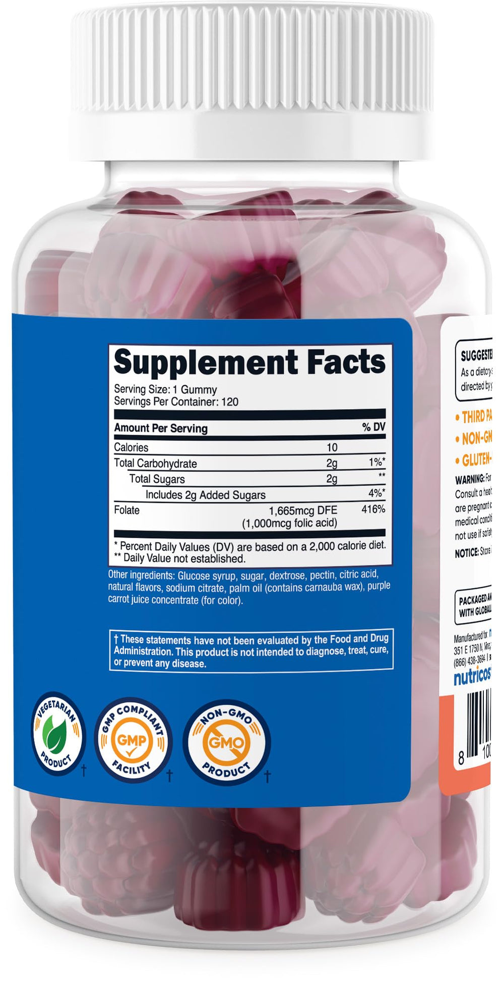 Nutricost vegetarian formulation gummies suit vegan-friendly daily routines