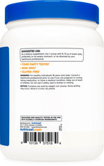 Nutricost GABA powder label highlights gluten-free and non-GMO features.