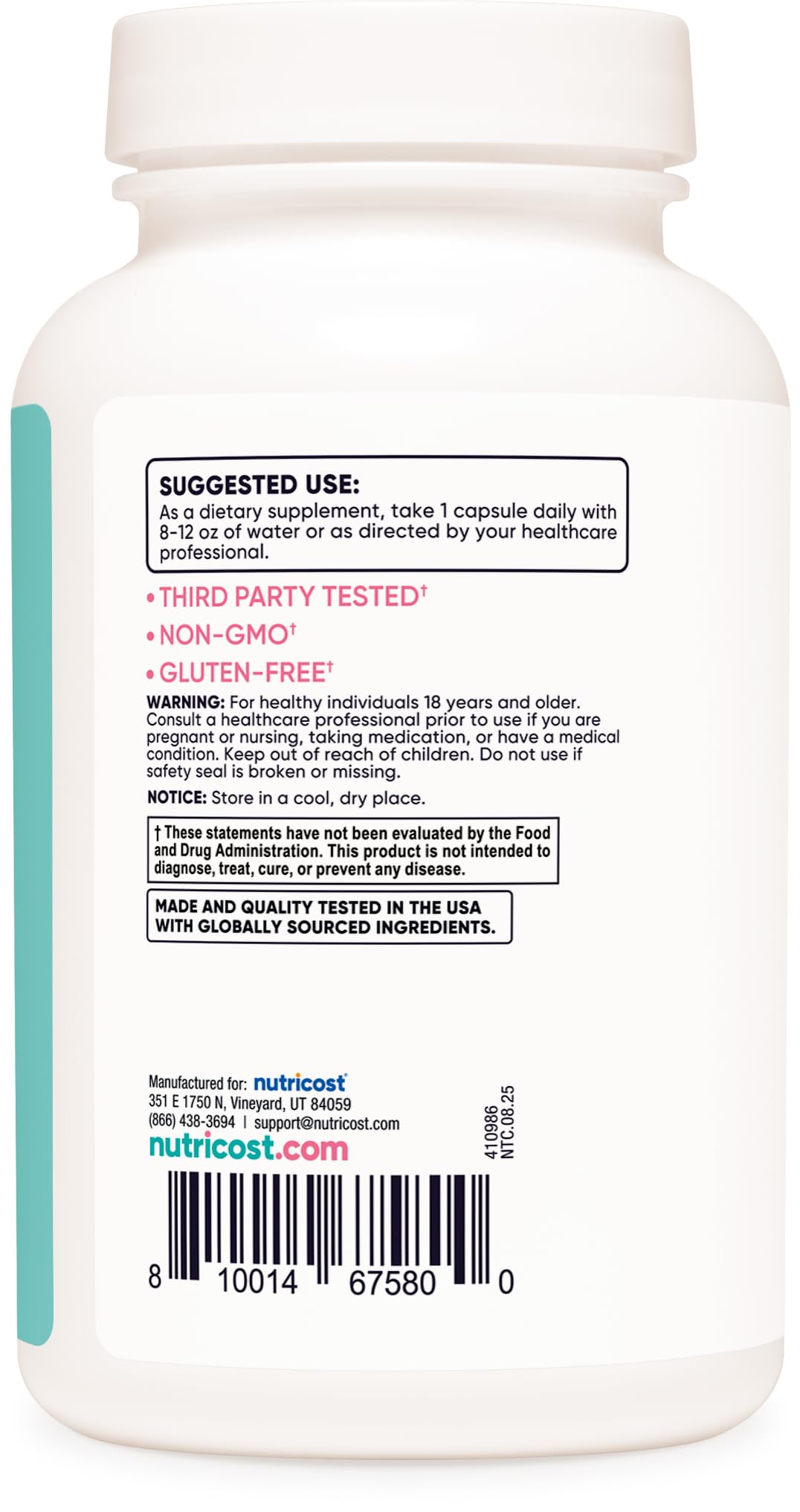 Nutricost ginger root extract close-up highlights potent blend.