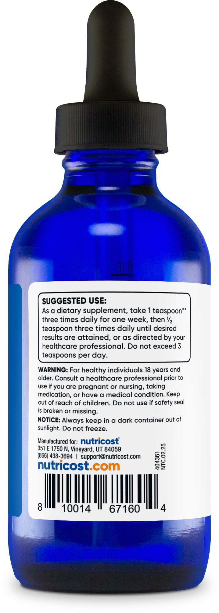 Nutricost glass packaging avoids plastic impurities, preserving product quality