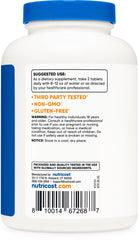 Nutricost bottle front shows gluten-free and non-GMO badges for dietary choices.