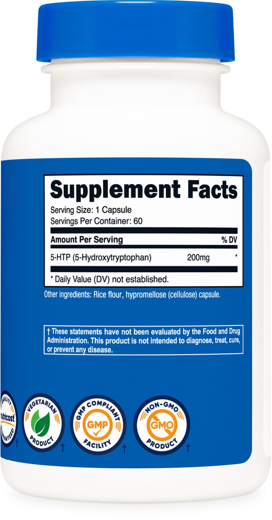 Nutricost GMP facility badge indicates compliant manufacturing standards