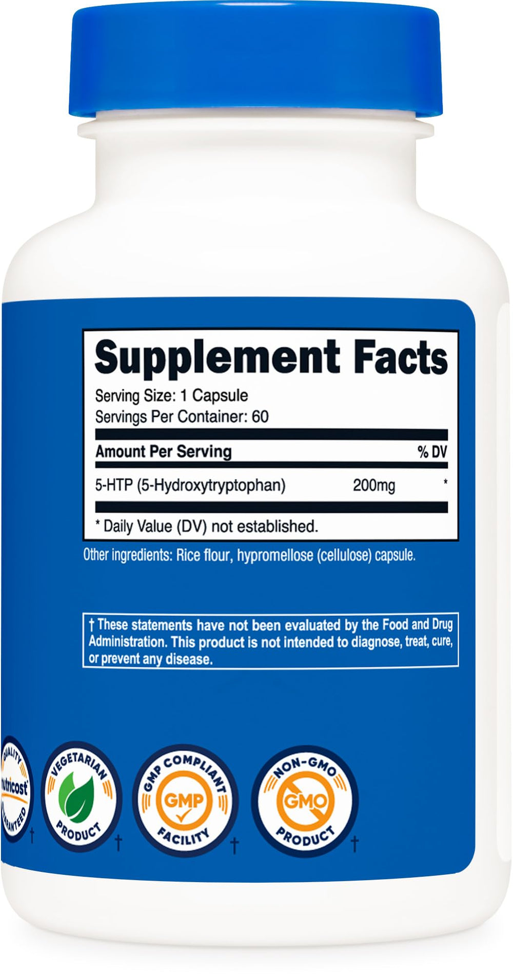 Nutricost GMP facility badge indicates compliant manufacturing standards