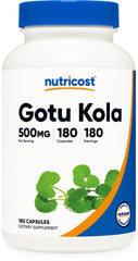 Nutricost Gotu Kola bottle front for daily supplement routine.