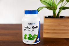 Nutricost Gotu Kola capsules closeup, vegetarian-friendly option.