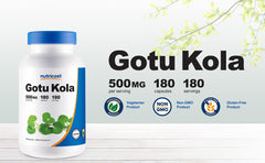 Nutricost Gotu Kola ingredients image noting gluten-free and non-GMO.