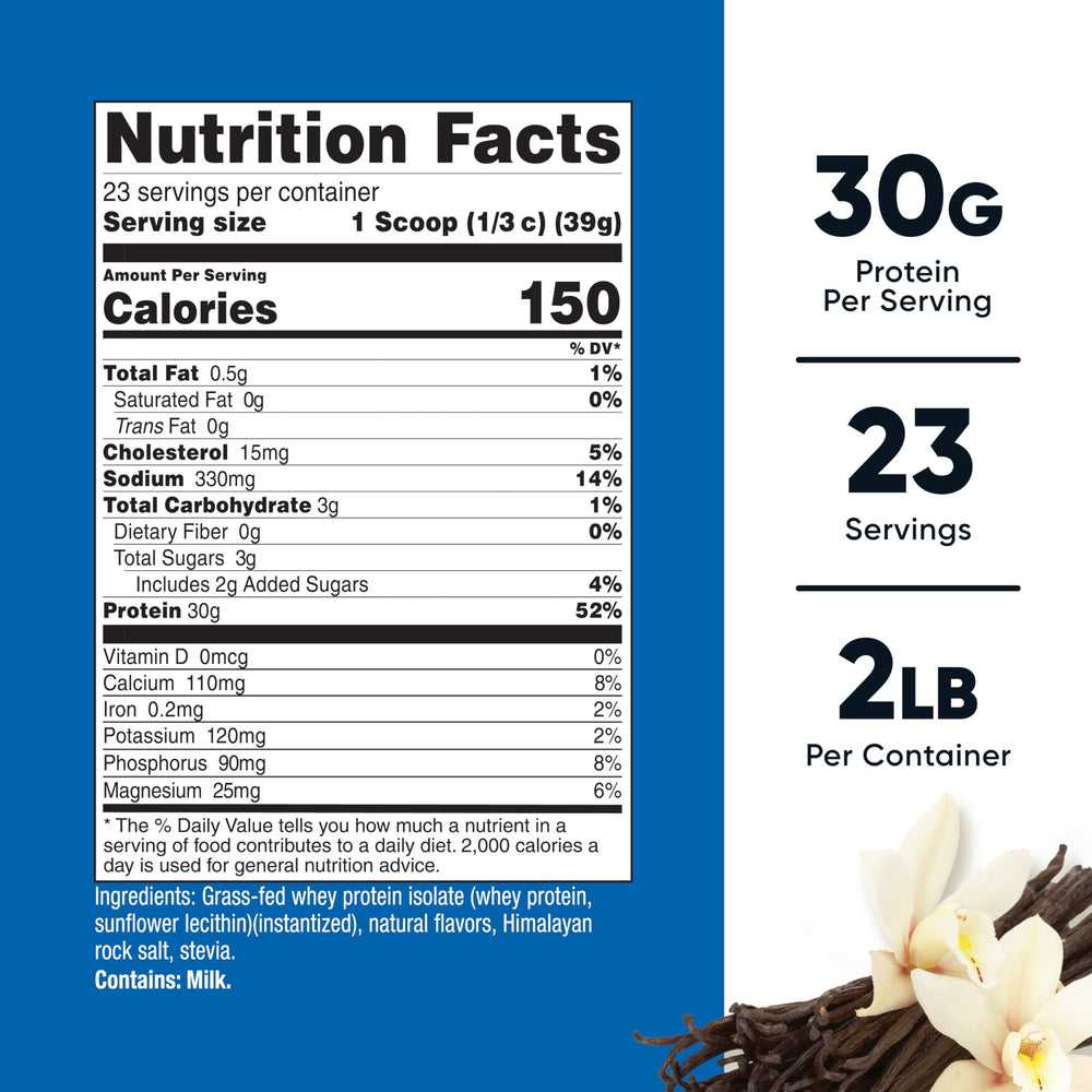 Nutricost Grass-Fed Whey Isolate Vanilla scoop for precise serving