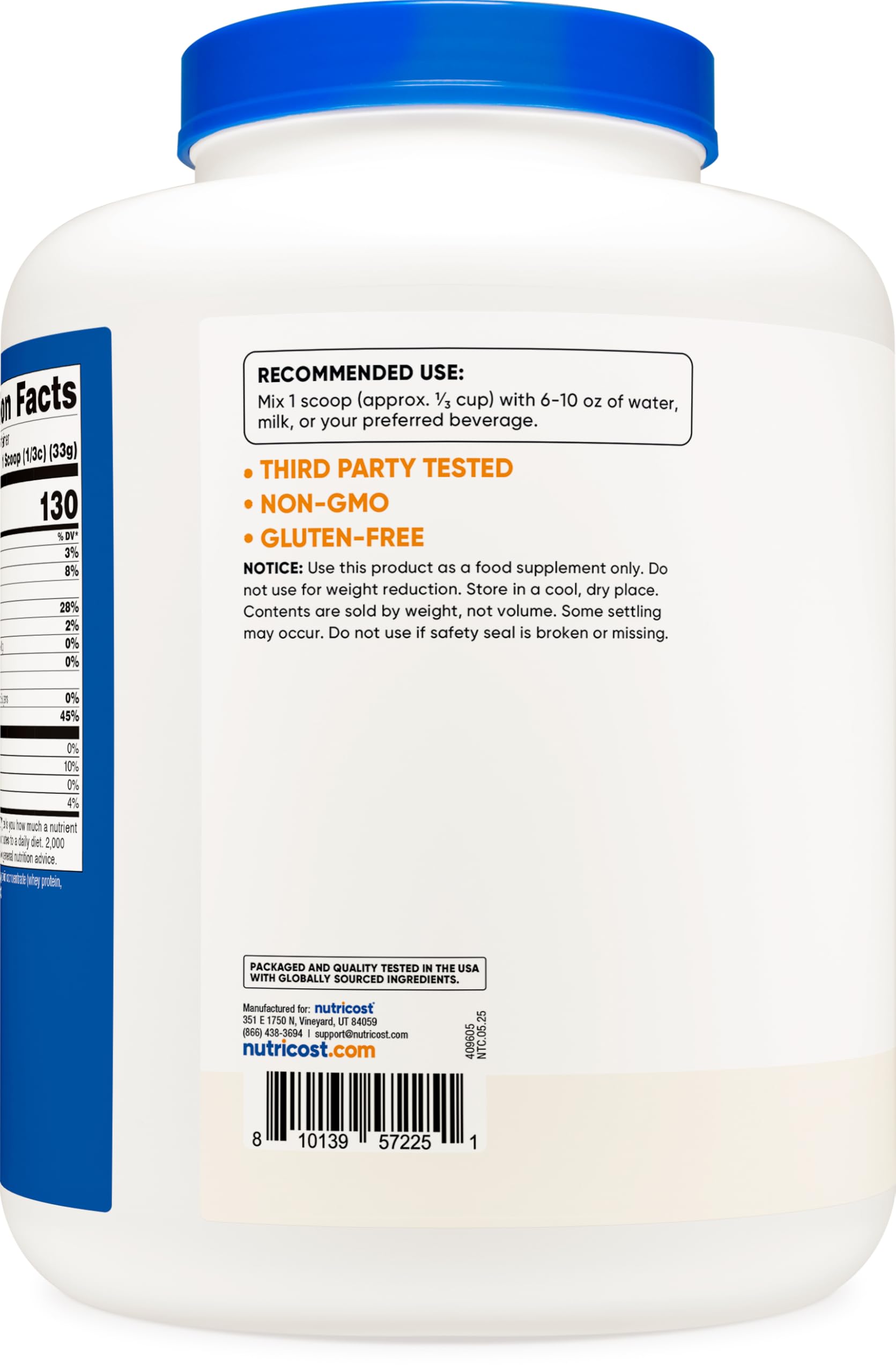 Nutricost certifications label confirms Kosher and Halal compliance