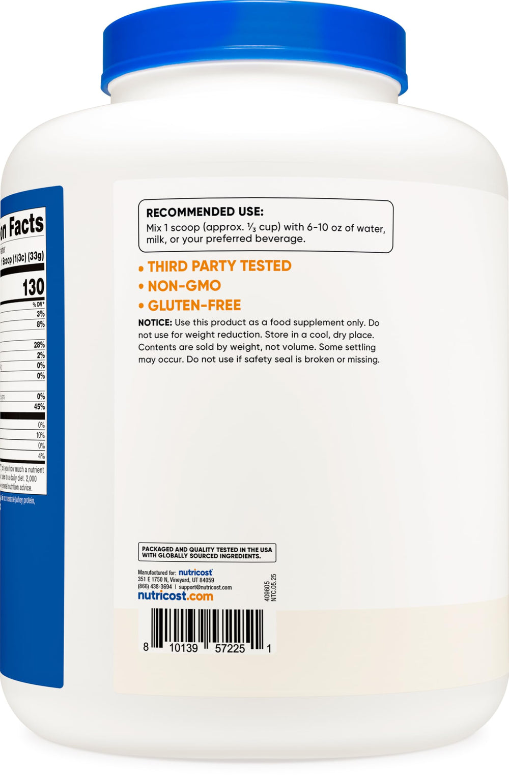 Nutricost certifications label confirms Kosher and Halal compliance
