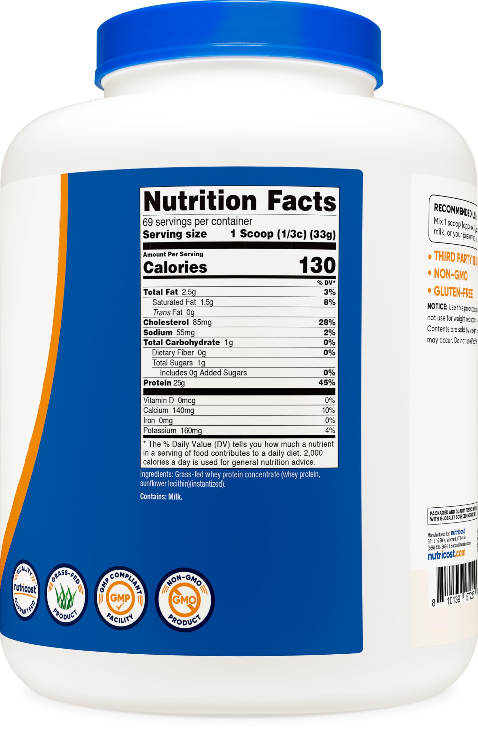 Nutricost gluten-free non-GMO label supports clean ingredient choices