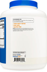 Nutricost Grass-Fed Whey Protein Isolate nutrition label shows protein content and certifications.