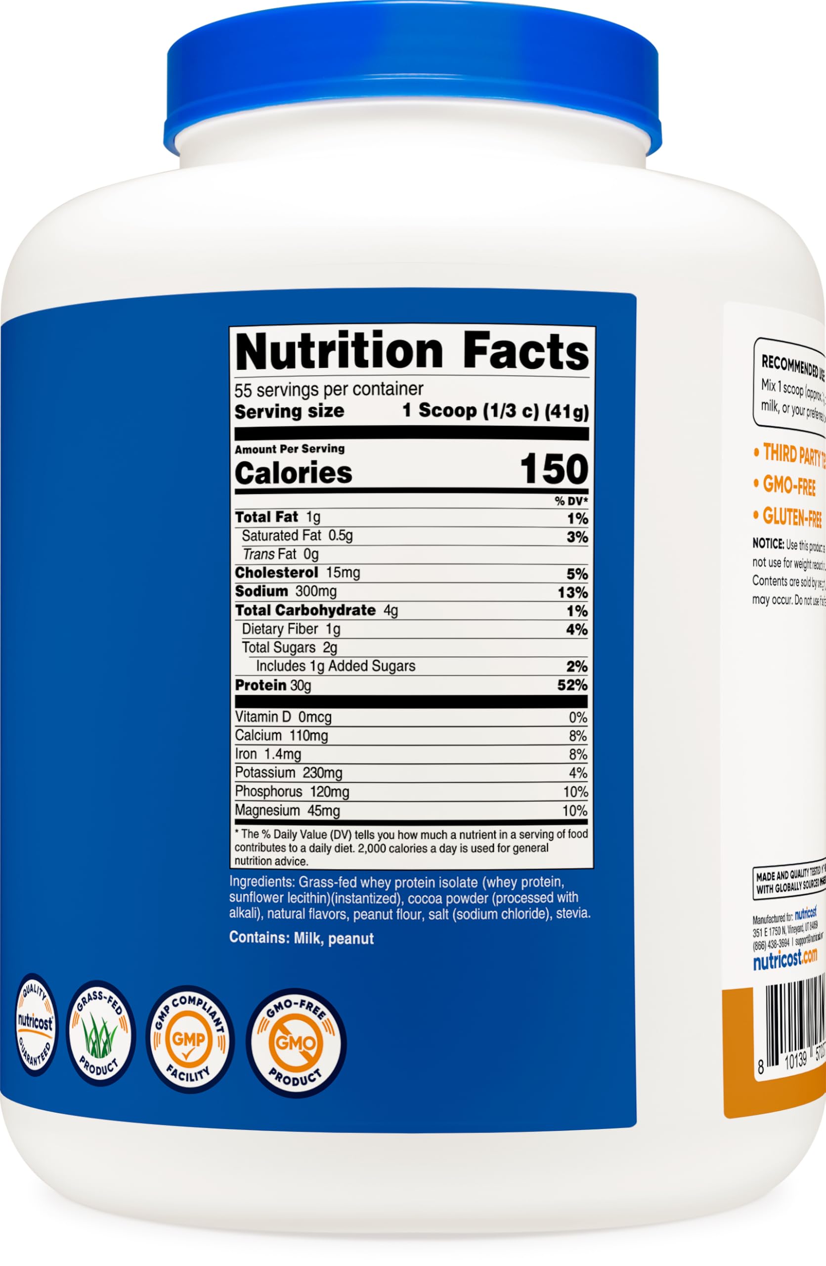 Nutricost 5-lb packaging with gluten-free and non-GMO indicators.