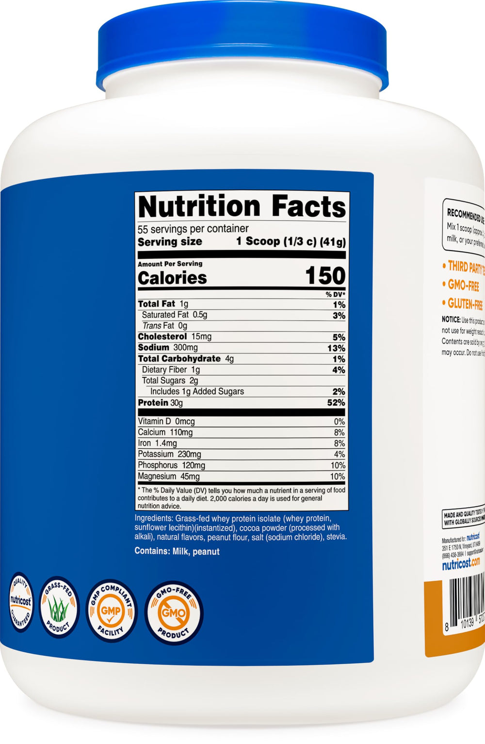 Nutricost 5-lb packaging with gluten-free and non-GMO indicators.