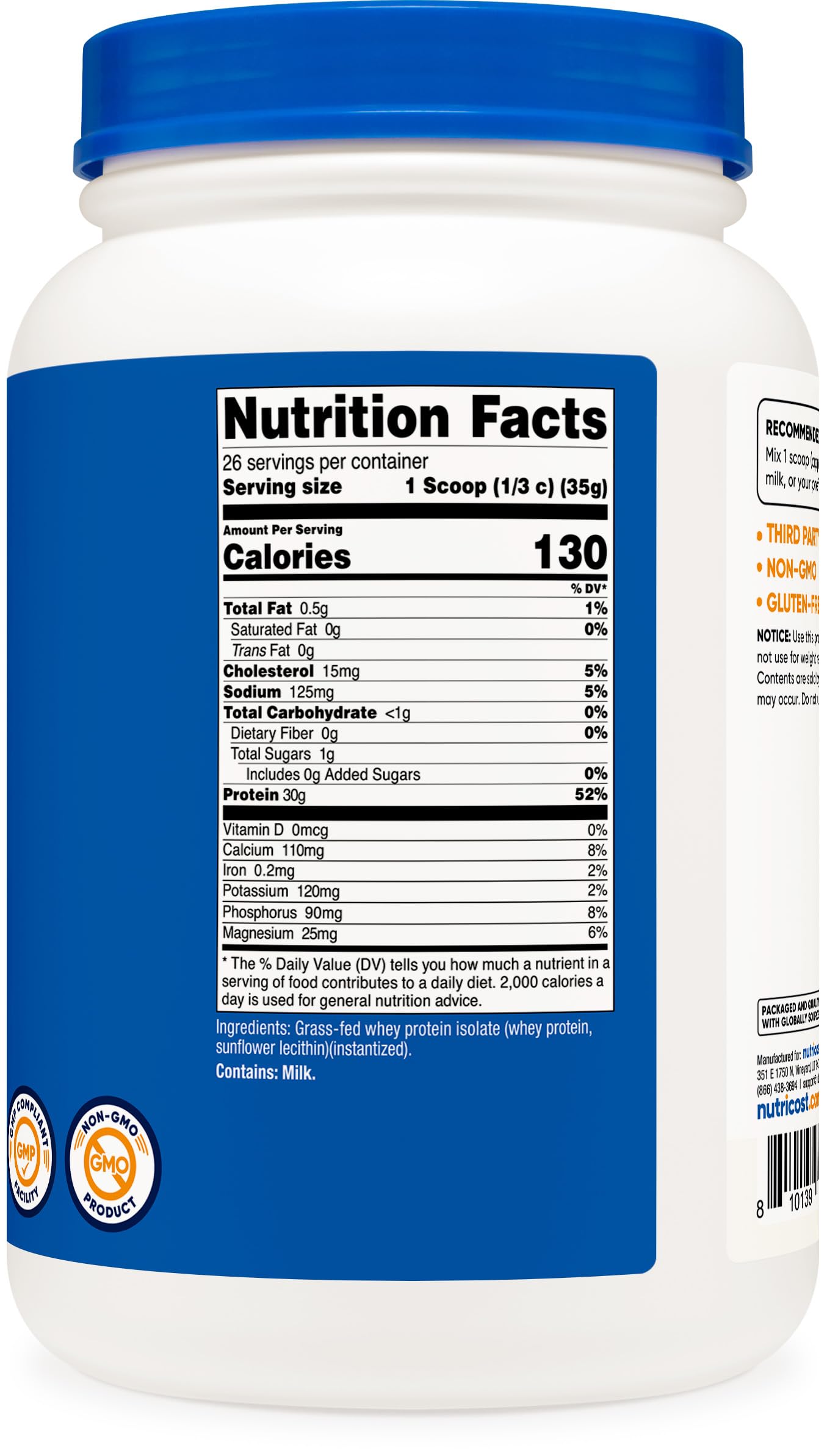 Nutricost shaker with protein shake, gluten-free option for daily use