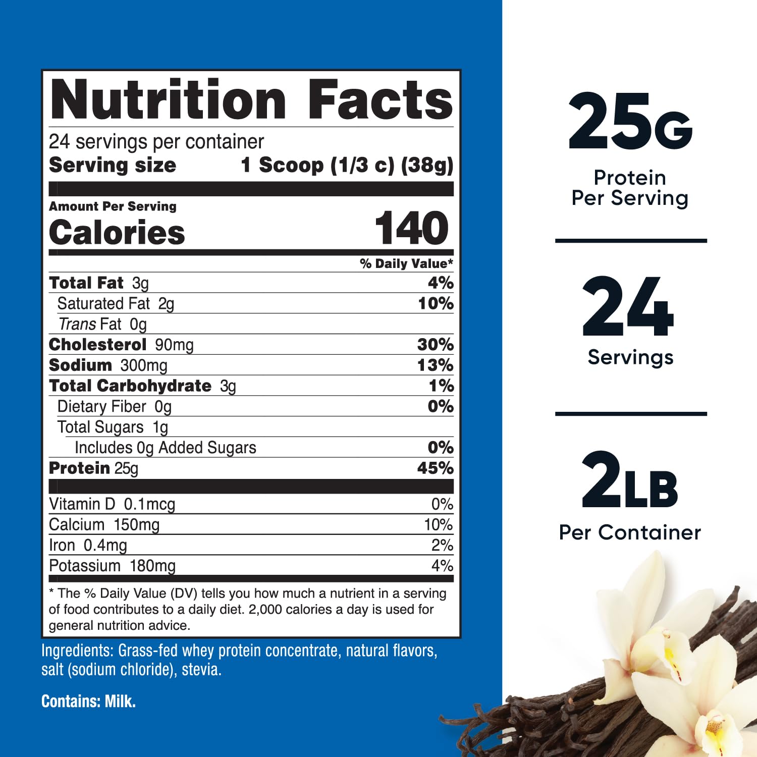 Nutricost Grass-Fed Whey Vanilla shake showcasing creamy texture and clean flavor.