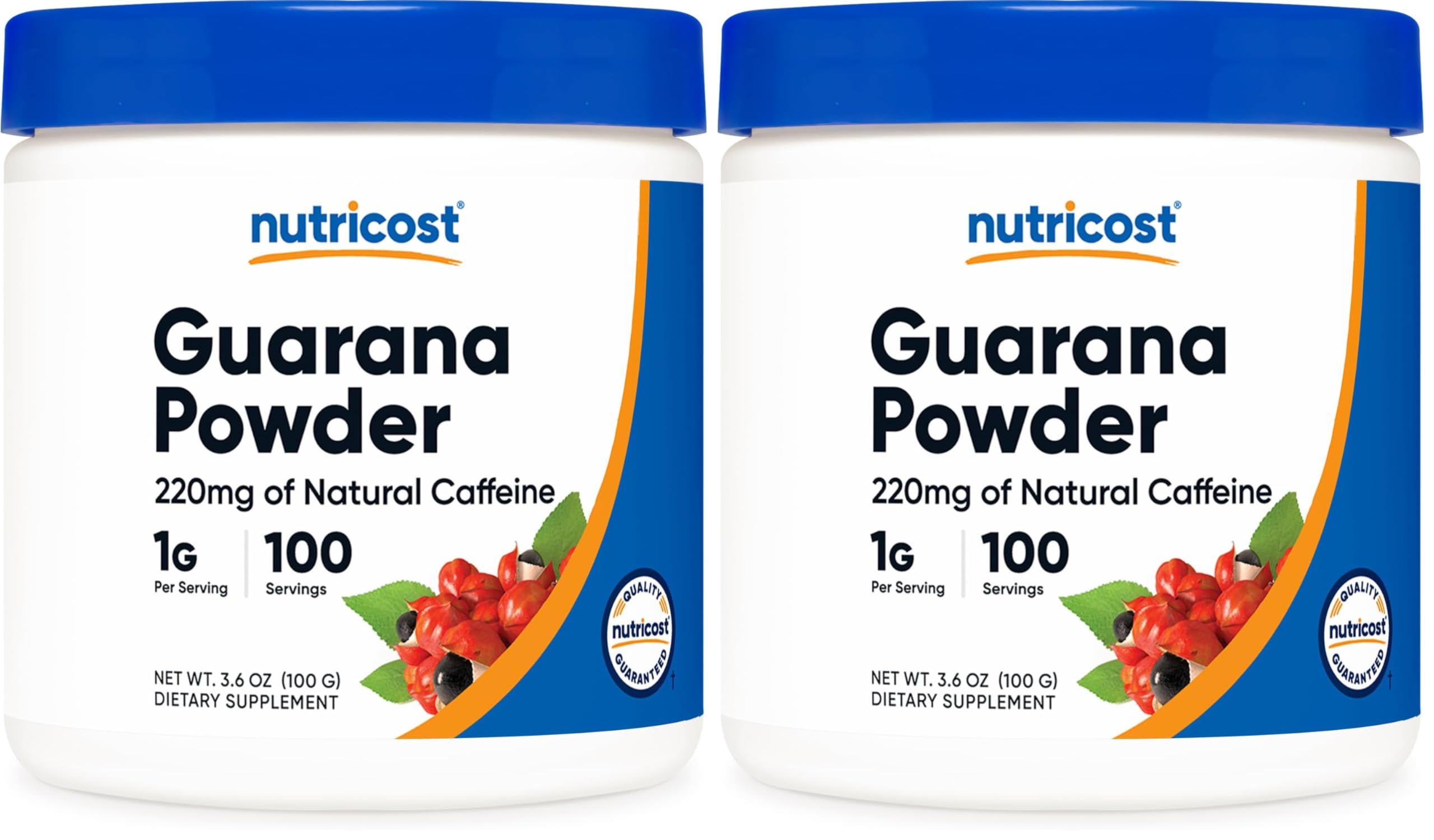Nutricost Guarana Extract Powder bottle ready for energy support in daily routine