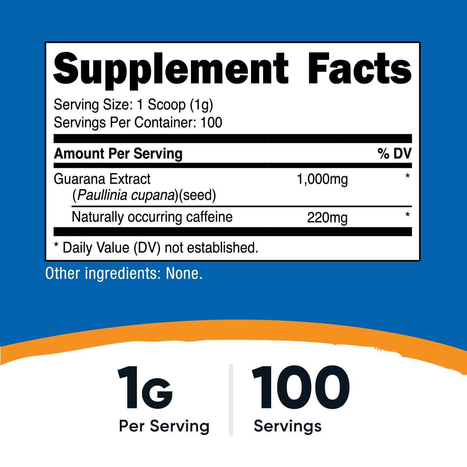 Nutricost Guarana serving scoop with powder for easy dosing