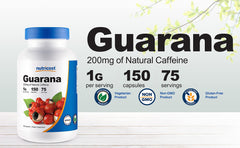 Nutricost Guarana label back provides transparent ingredients and allergen information