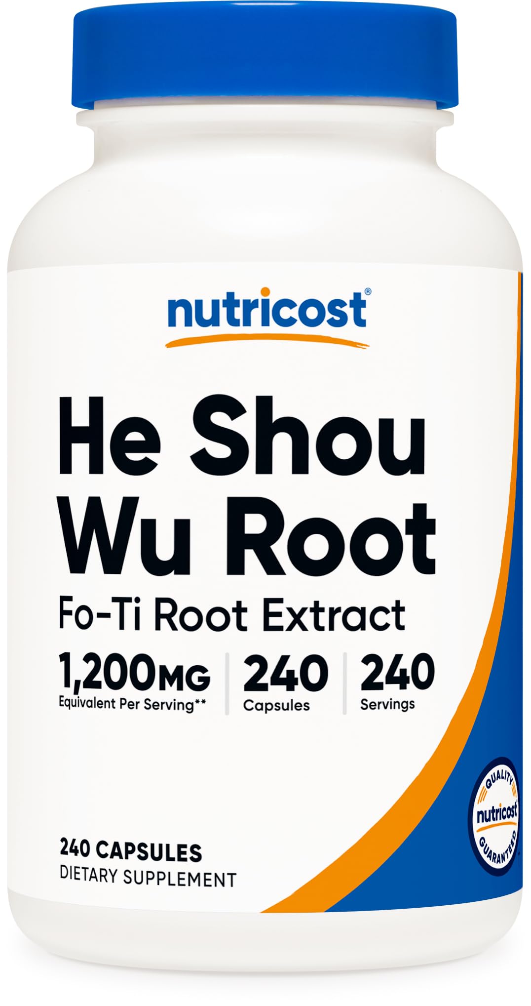 Nutricost He Shou Wu bottle with 240 vegan capsules for daily wellness.