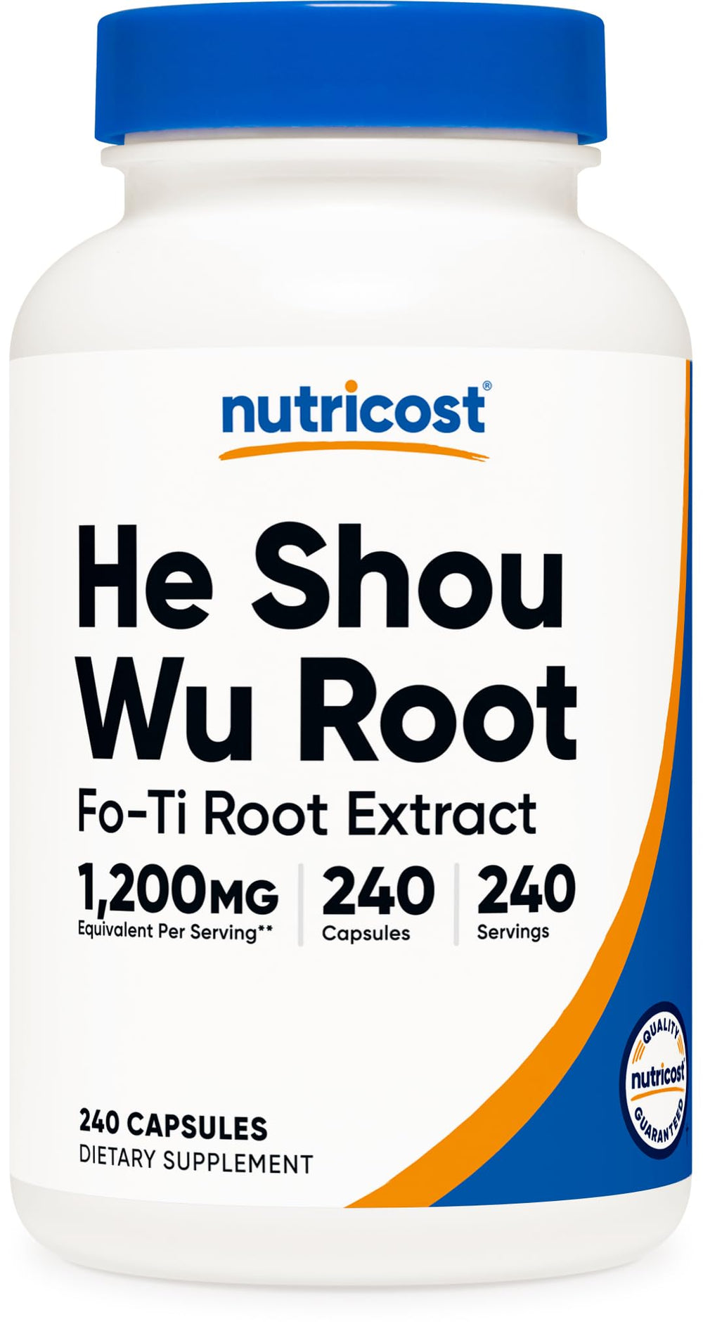 Nutricost He Shou Wu bottle with 240 vegan capsules for daily wellness.