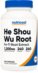 Nutricost He Shou Wu bottle with 240 vegan capsules for daily wellness.