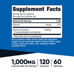 Nutricost HMB capsules—120-count bottle for workouts and routine.