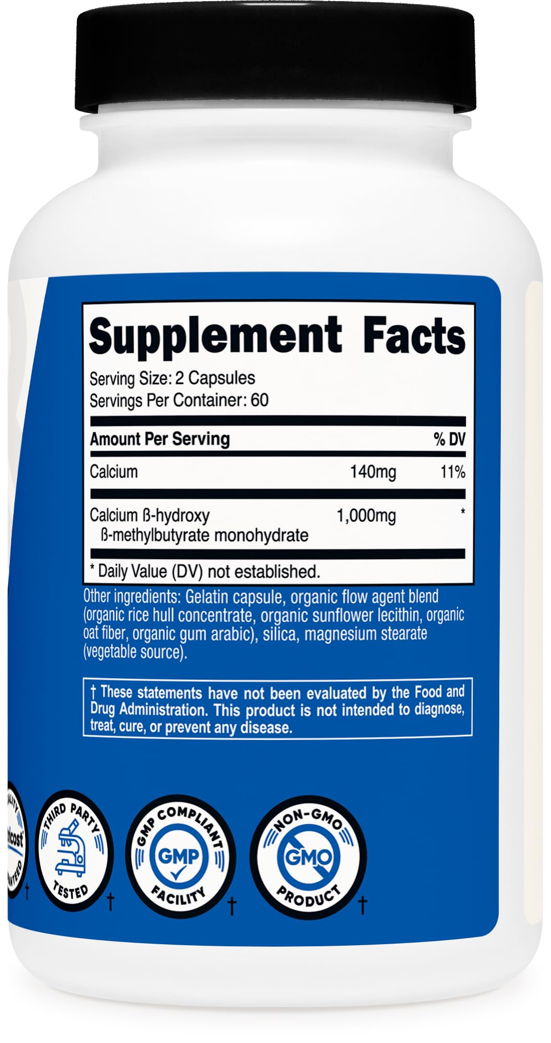 Nutricost HMB instruction card showing simple usage steps.