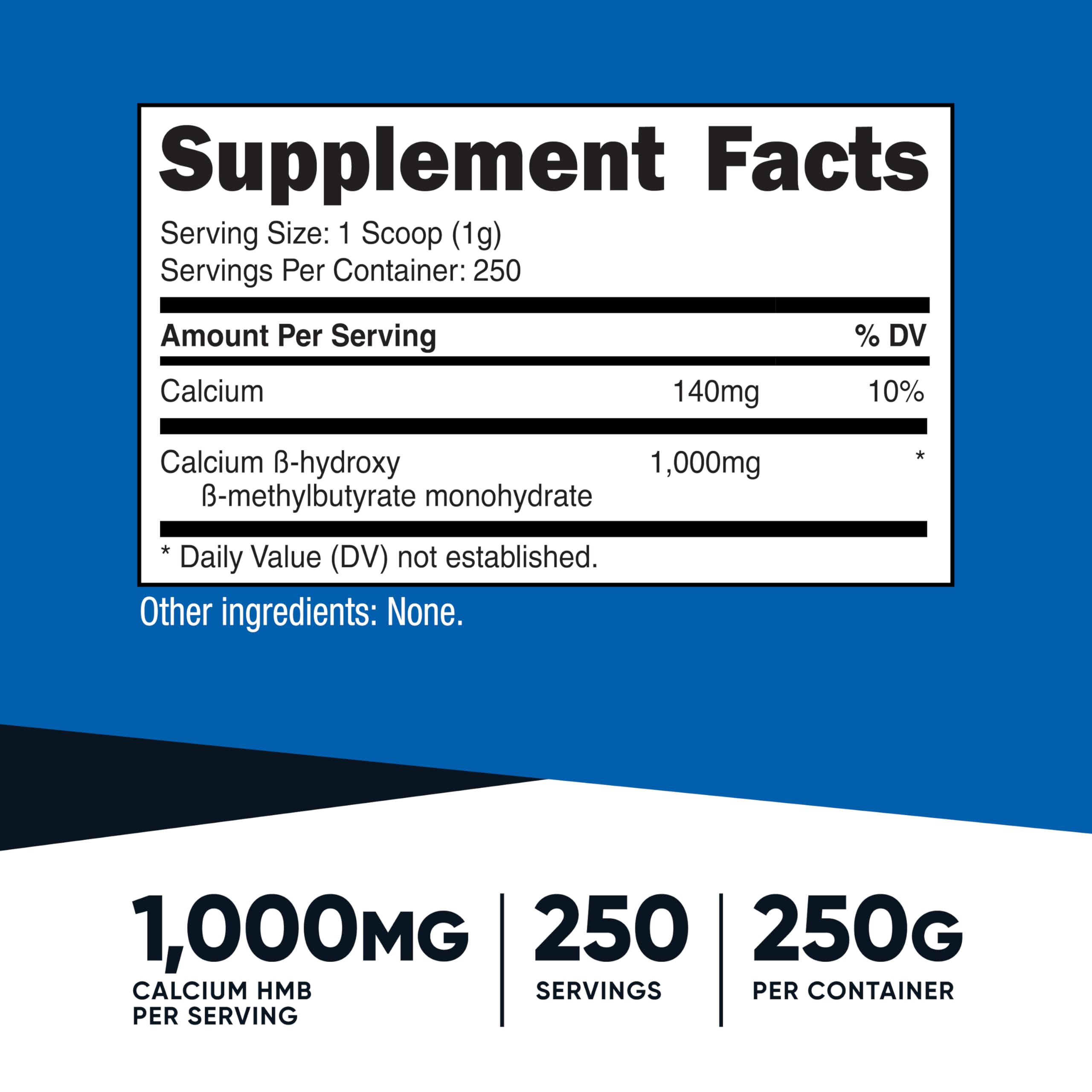Nutricost HMB Powder scoop reveals precise 1000 mg per serving.