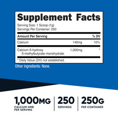 Nutricost HMB Powder scoop reveals precise 1000 mg per serving.