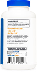 Nutricost packaging emphasizing NSF GMP and FDA facility certification