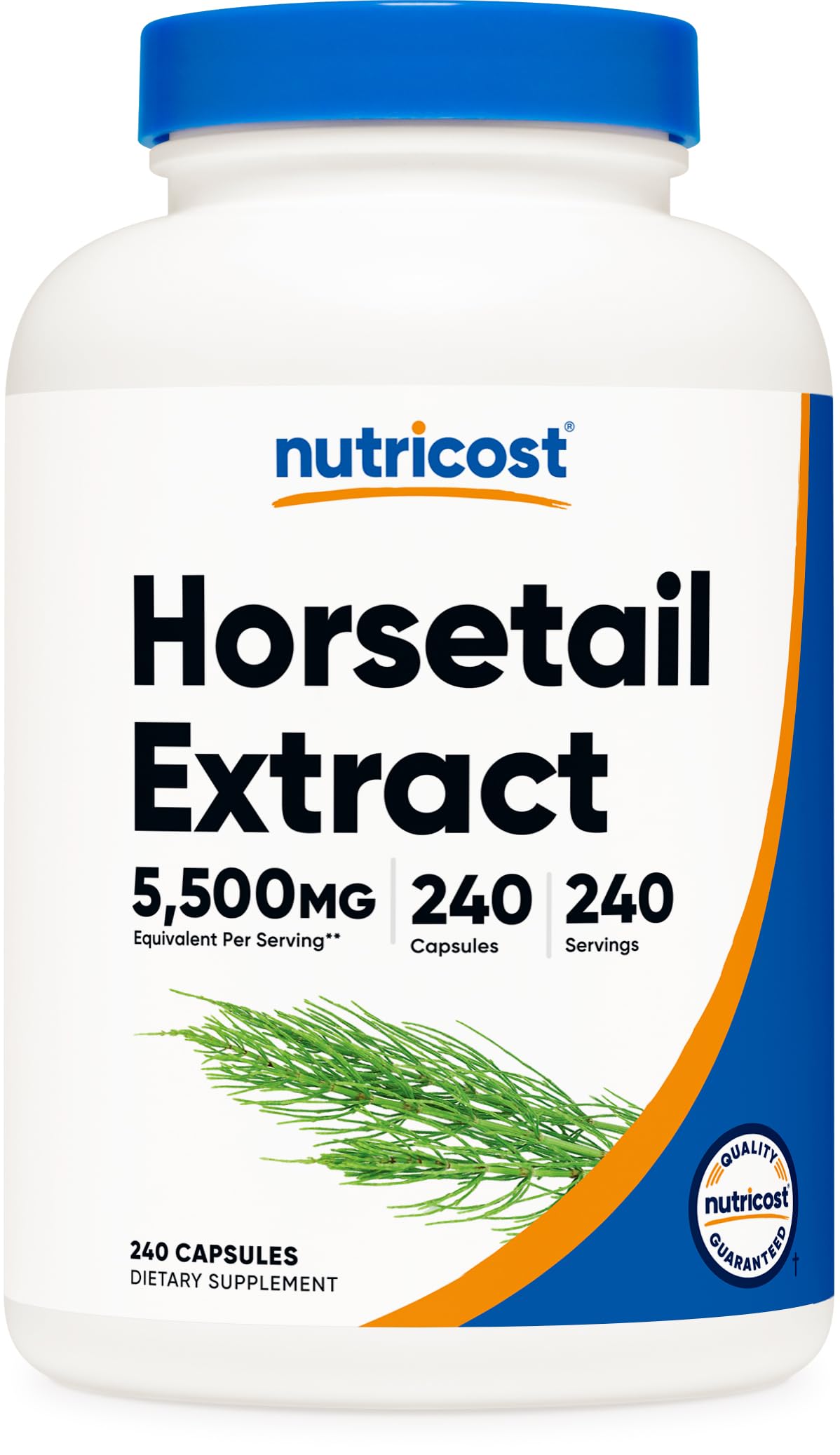 Nutricost Horsetail Extract Capsules bottle on a clean surface for daily supplementation