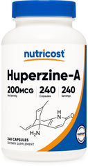 Nutricost Huperzine A bottle with label and capsules for easy dosing.