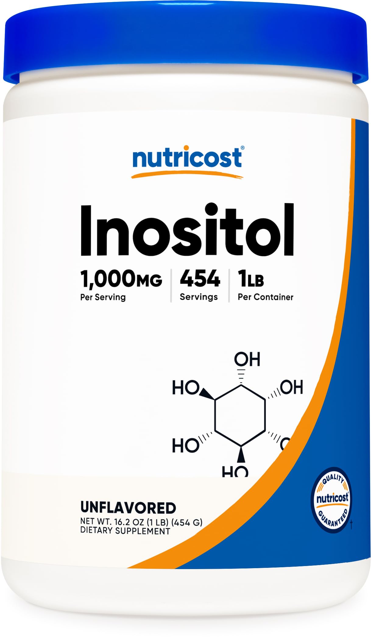 Nutricost Inositol Powder bottle with clear label for easy dosing