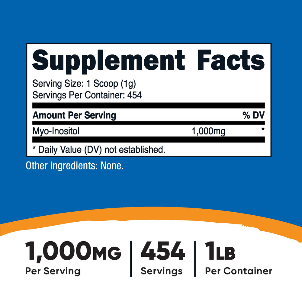 Nutricost Inositol Powder scoop included for precise 1000 mg servings