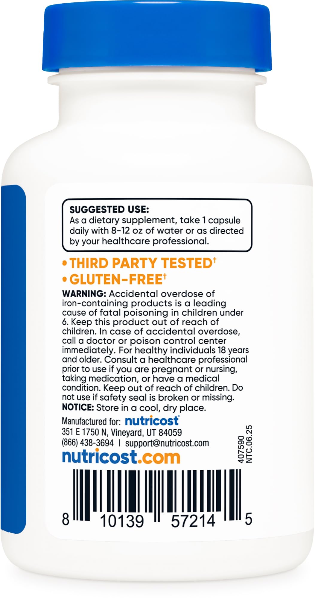 Nutricost spoon-ready packaging helps simple, precise dosing.