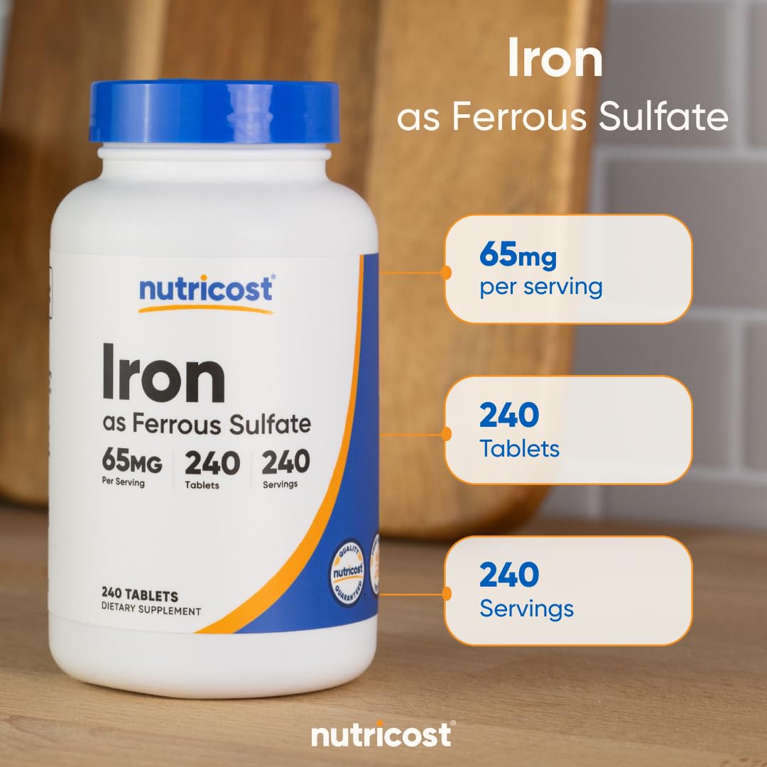 Nutricost Iron bottle on kitchen counter as part of daily routine