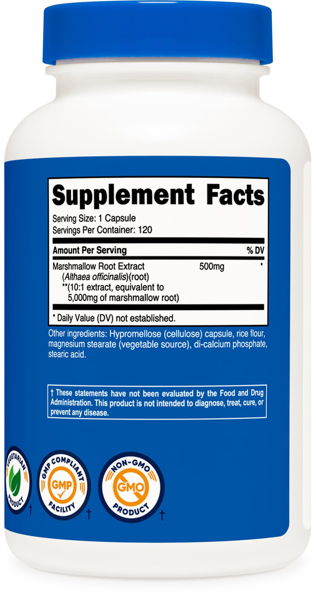 Nutricost ISO-certified testing seal on bottle for quality assurance.