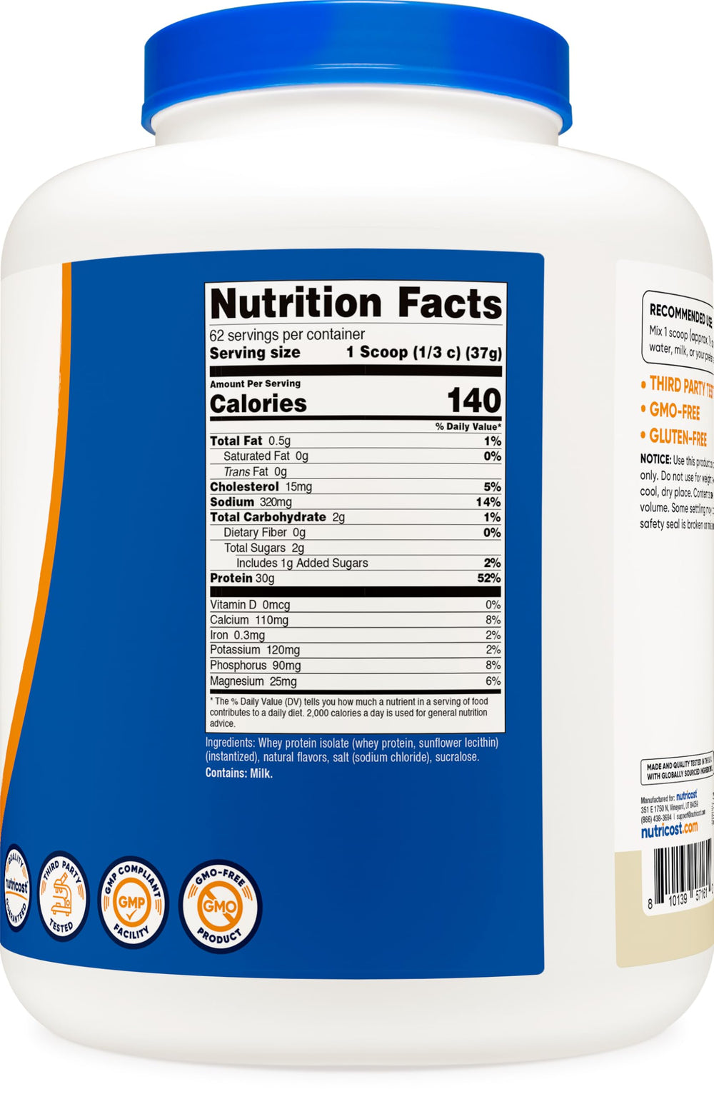 Nutricost facility certifications ensure product safety and quality standards