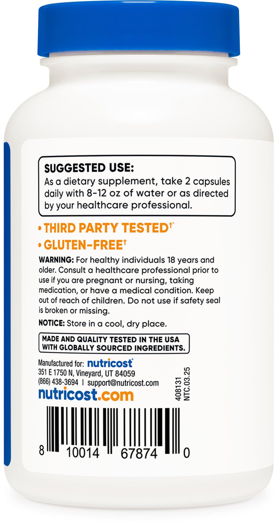 Nutricost Keratin Hydrolized Peptide GMP facility ensures consistent production quality.