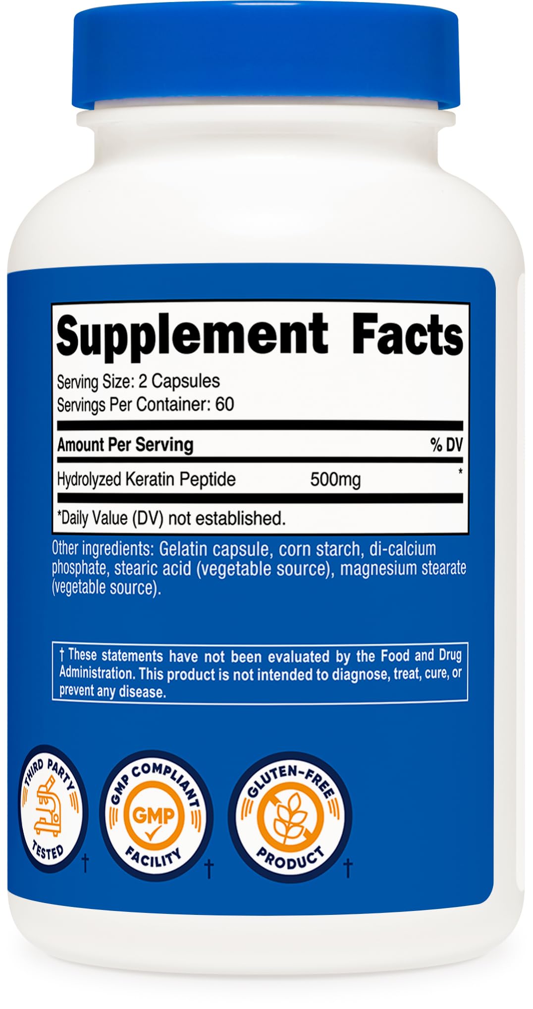 Nutricost Keratin Hydrolized Peptide third party testing demonstrates commitment to quality.