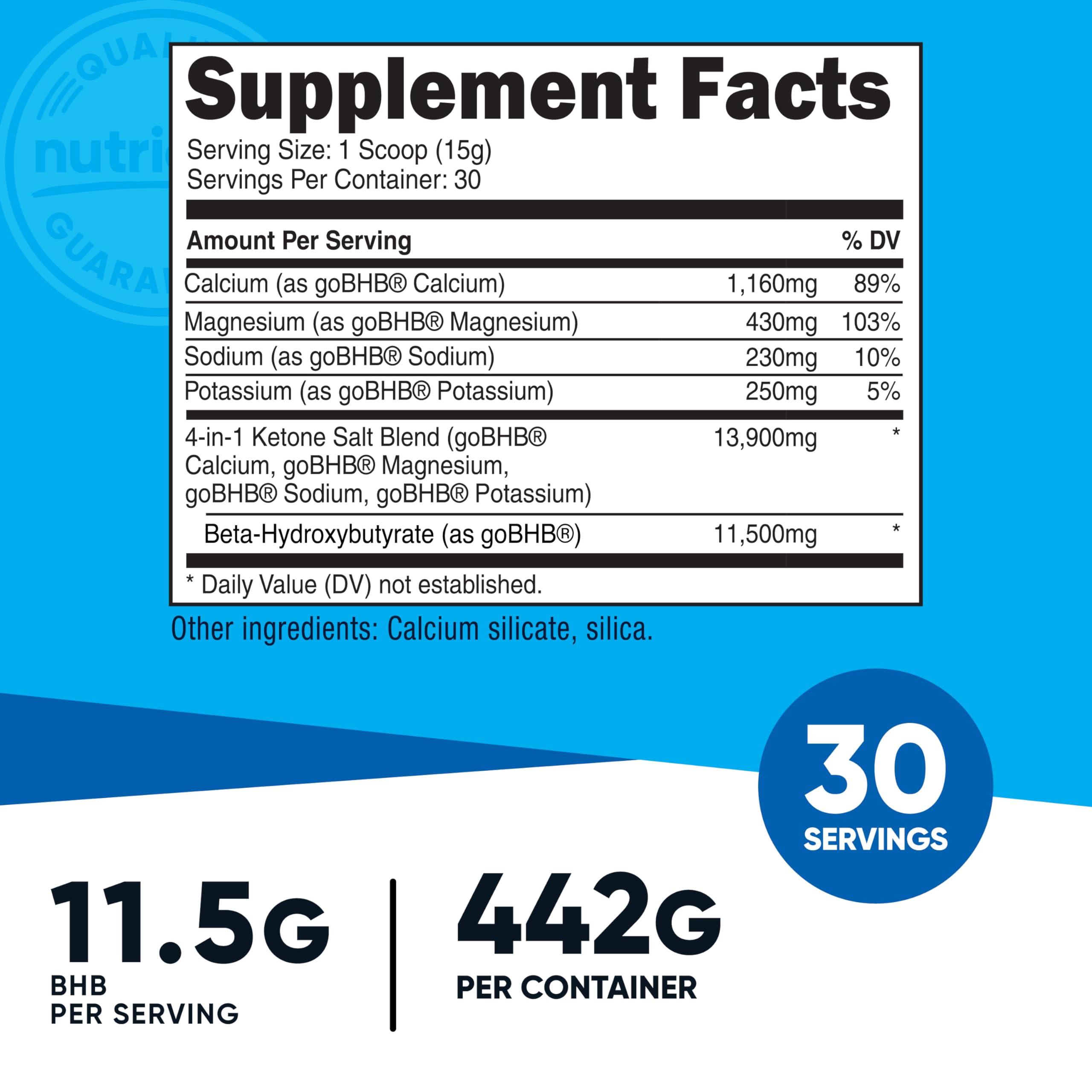 Nutricost Keto BHB 4-in-1 scoop beside bottle for quick daily serving