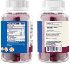 Bottle shows 120 servings for daily use with Nutricost Elderberry Gummies.