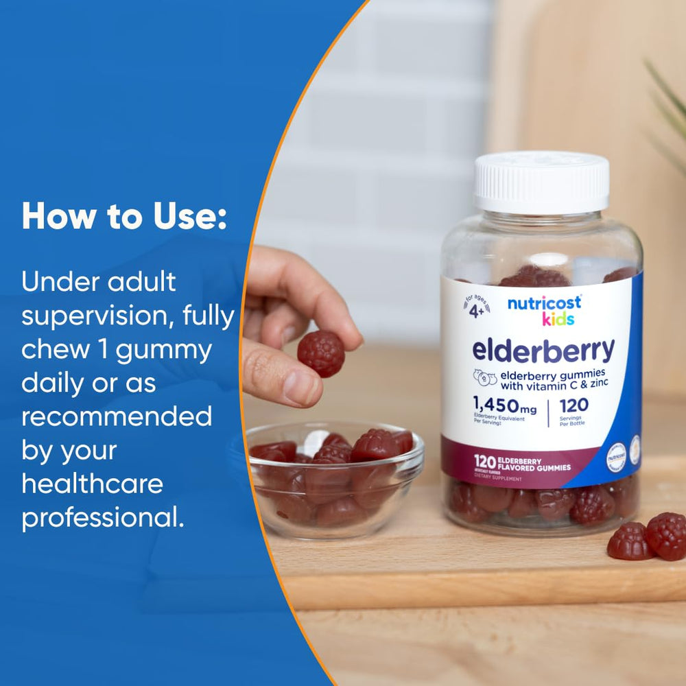 Label highlights low sugar and gluten-free formula for kids.