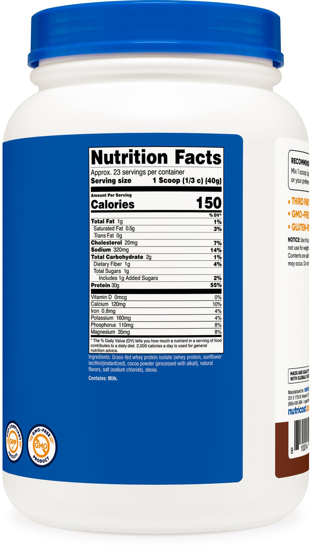 Nutricost Kosher and Halal certified facility label indicating quality