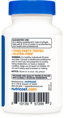 Nutricost Krill Oil capsules shown with glass of water for easy daily intake
