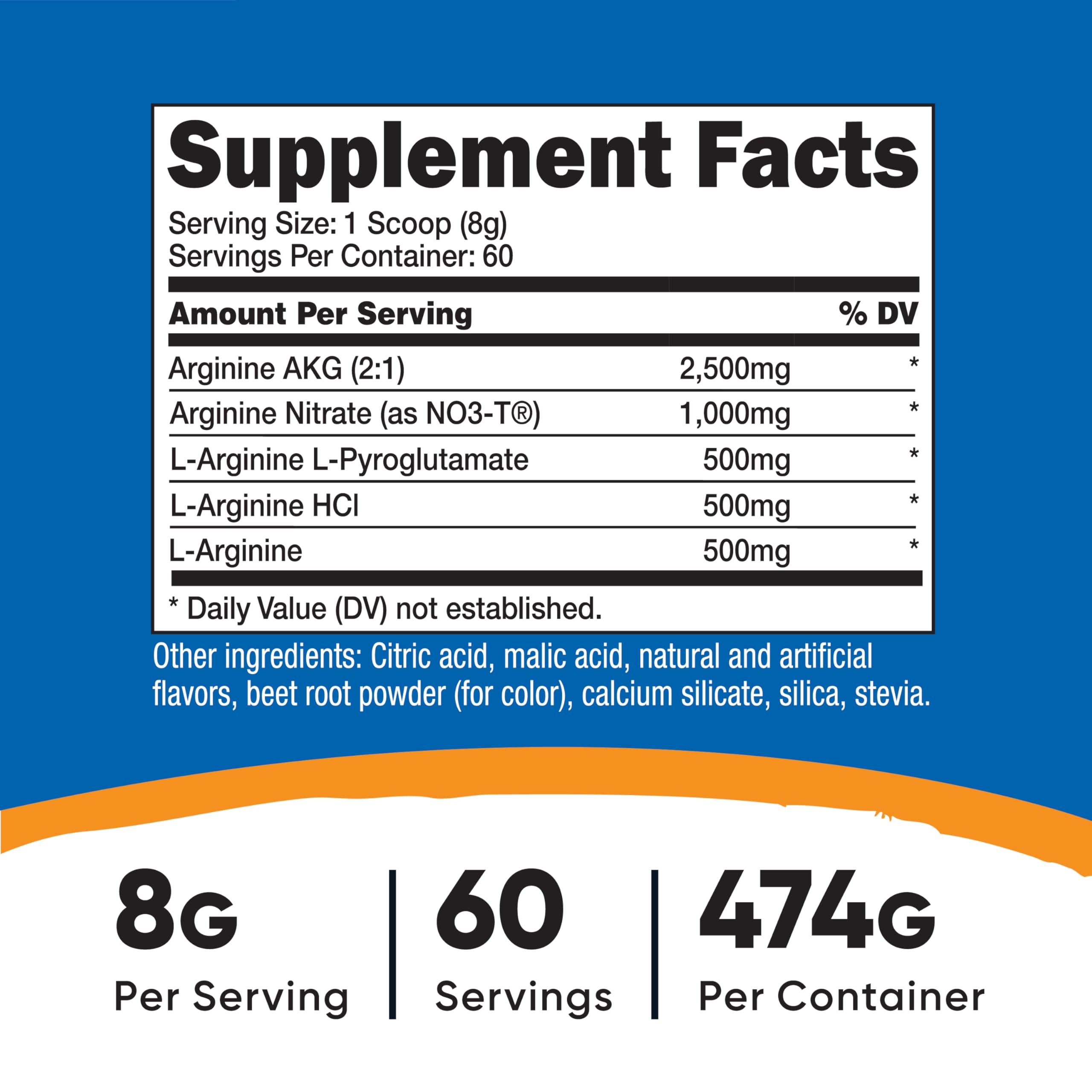 Nutricost L-Arginine Complex scoop with precise serving.
