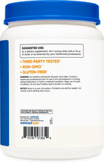 Nutricost L-Arginine bottle pour demonstrating easy mixing for daily use