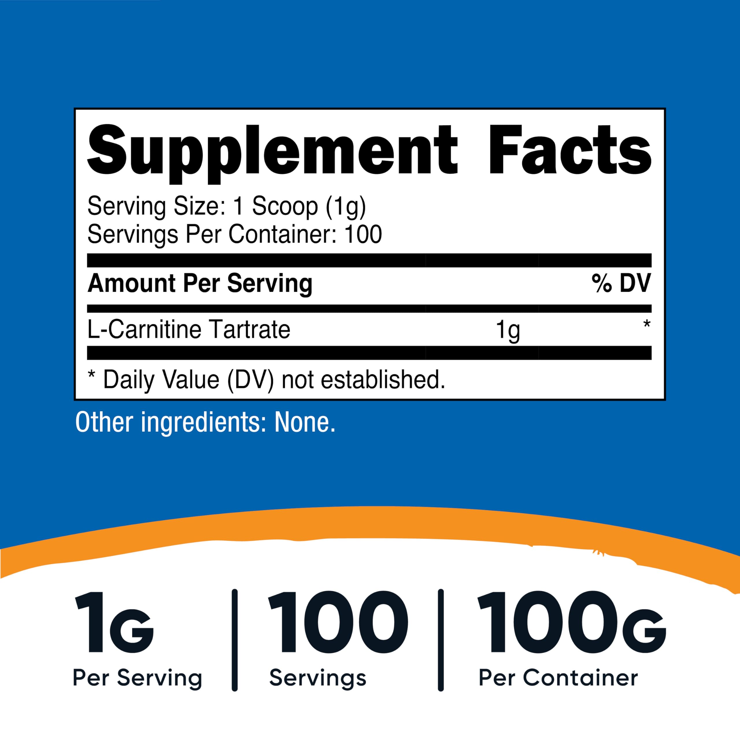 Nutricost Tartrate powder with serving scoop for clean, measured daily use