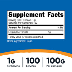 Nutricost Tartrate powder with serving scoop for clean, measured daily use