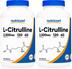 Nutricost L-Citrulline bottle shows 60 servings for daily athletic support.